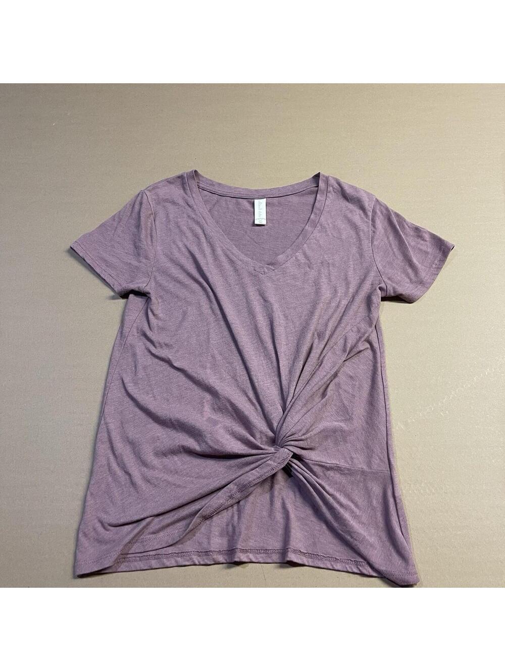 Altar'd State Womens XS Purple V Neck Twist Front Tshirt